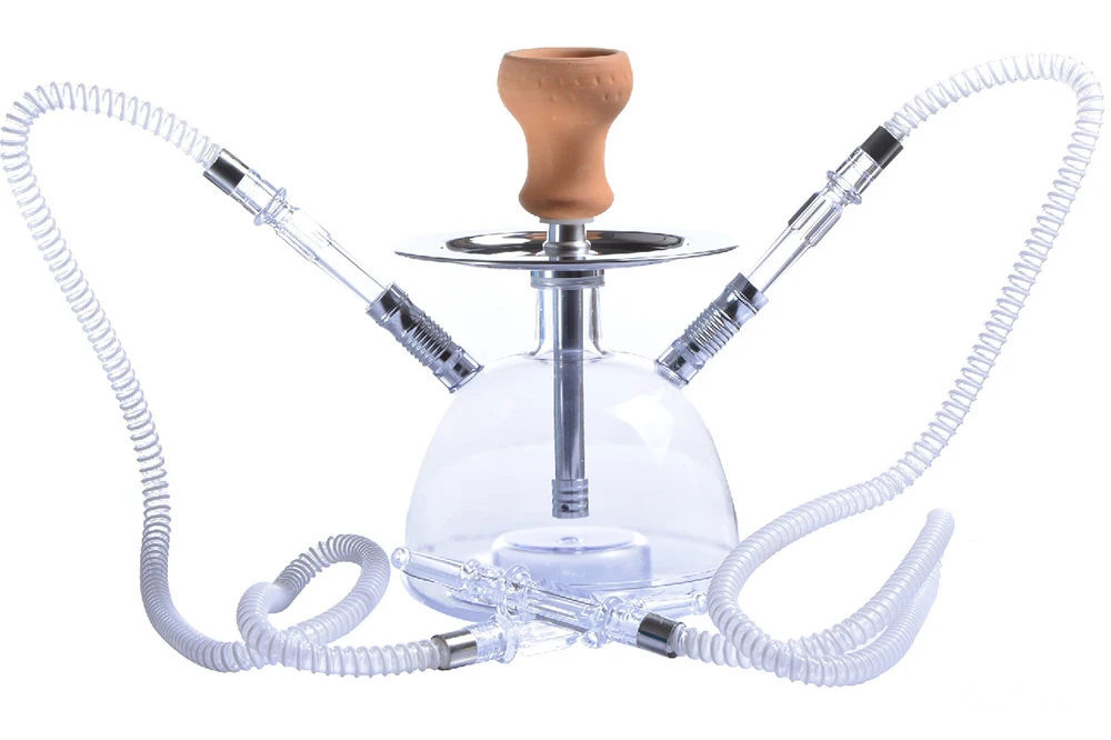 Прозрачный акриловый набор для кальяна со светодиодный светильник Sheesha Narguile Chicha Shisha включает керамическую чашу и зажим и двойной шланг набор для кальяна