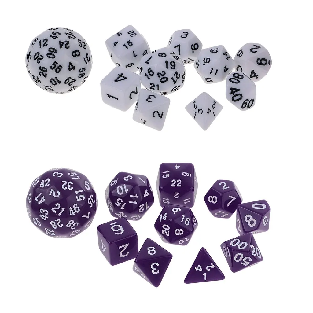 20 шт. D4 D60 акриловые цифровые игральные кости настольные для игры в покер трпг