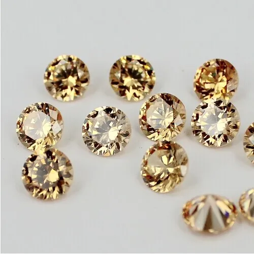 

Jewelry Supplies AAA Grade CZ Cubic Zirconia Champagne Round Zircon 1.0MM DIY Jewelry Findings Supplies Free Shipping