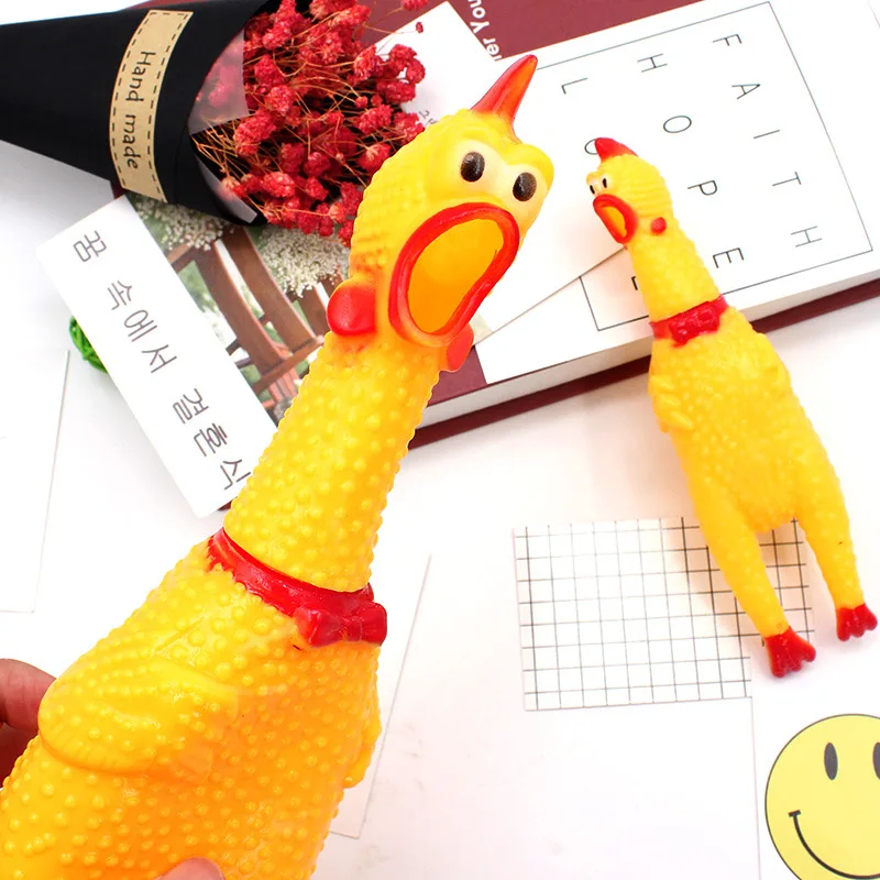 Кричащая курица резиновая игрушка для питомцев кошек кричащая вентиляционная