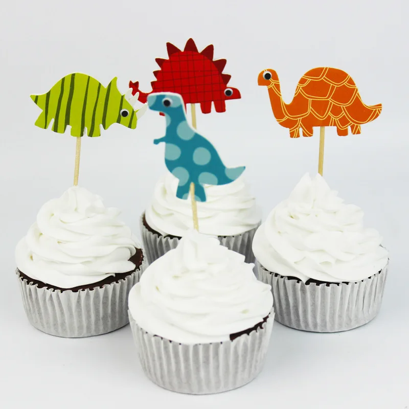 Набор из 24 штук с проектом динозавра мультфильма украшение игрушки детская шапка