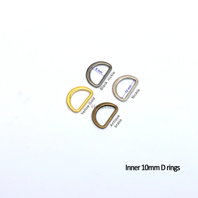 Wholesale 300pcs/lot 10mm metal flat alloy D Dee Ring small rings buckles silver/black/bronze/gold free shipping FDR-10mm | Дом и сад