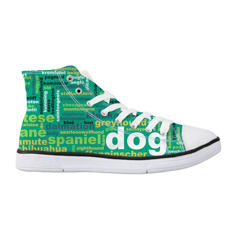 WHEREISART/Женская парусиновая обувь с разными собачками Женская Повседневная