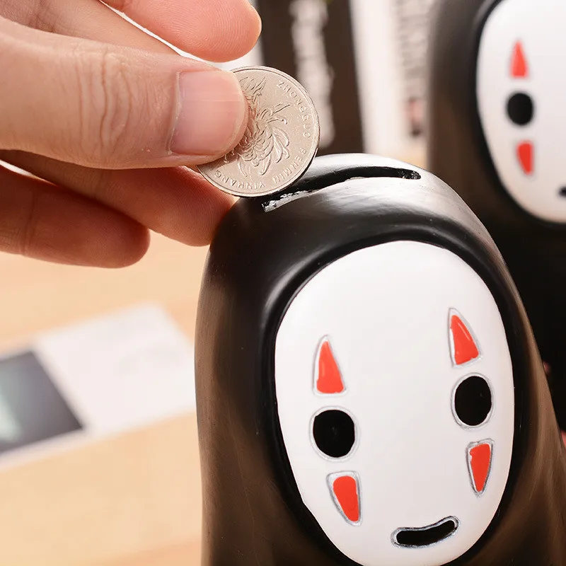 Забавный резиновый кукла MoneyBox Miyazaki Hayao унесенная спиралью без лица фигурка