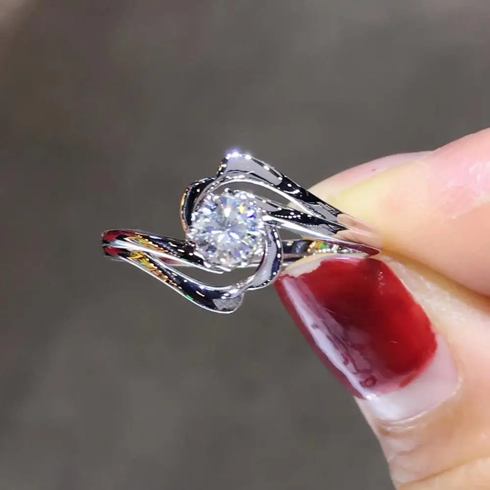 ANI 18K твердое белое/желтое/розовое золото (AU750) 0 3 CT сертифицированное обручальное