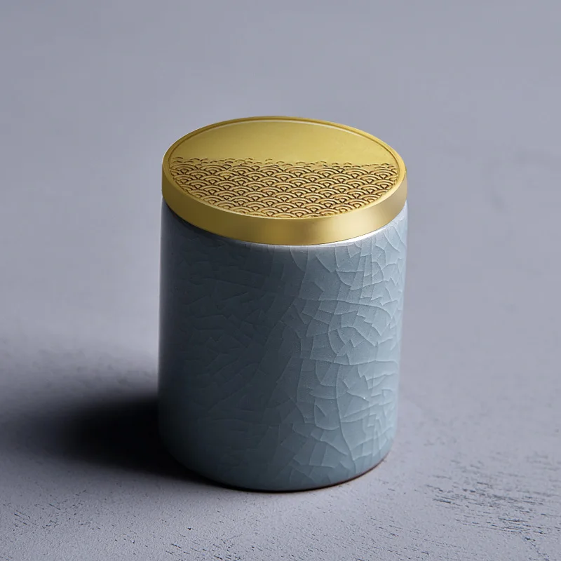 geyaofenqing Китайский стиль Celadon чайная коробка, банки для хранения конфет, керамическая художественная упаковочная коробка для чая, качественный контейнер для чая, посуда, горшок - Цвет: geyaofenqing