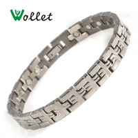 wollet jewelry pure titanium magnetic bracelet bangle for women one row all bio magnets silver color pain relief