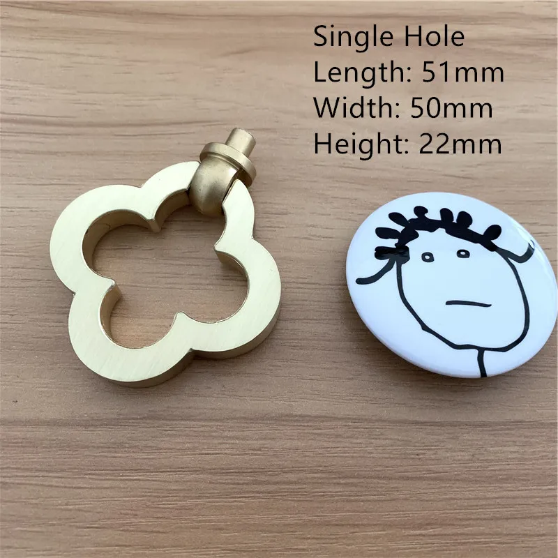 single hole pull LCH цинковый сплав, матовый золотой медный цвет, ручка для шкафа, выдвижная ручка, дверная ручка, художественная мебель в китайском стиле, фурнитура - Цвет: single hole pull