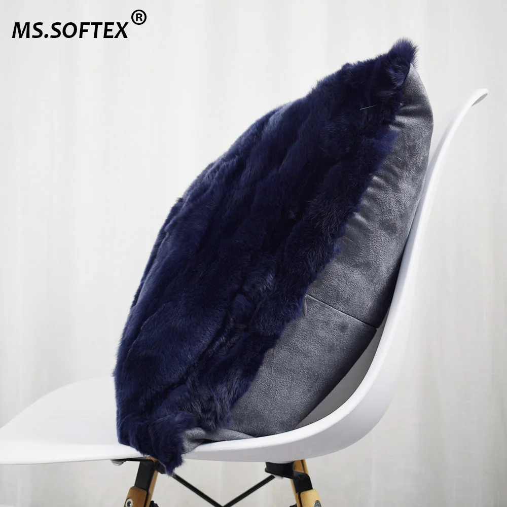 Наволочка из натурального кроличьего меха MS.Softex | Дом и сад