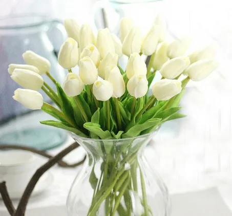 

8pcs/lot Hot Sale PU Tulip Artificial Flowers Wedding Home Decorative Flowers Tulip Simulation Flower 8 Color (no Vase)