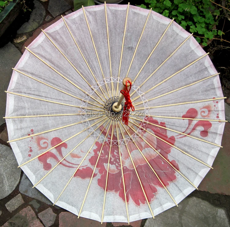 Китайский Зонт с пионами диаметром 84 см бумажный водонепроницаемый декоративный