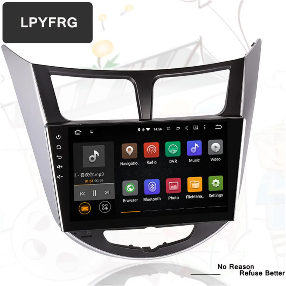 9 &quotpure android 10 0 4 ГБ Автомобильный dvd gps плеер Восьмиядерный для Hyundai Solaris Verna