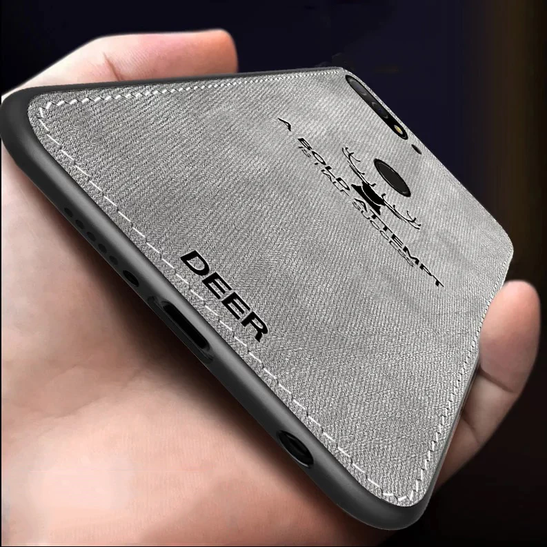 Чехол для Huawei P Smart 2019 тканевый жесткий чехол с потертостями Plus чехлы телефонов