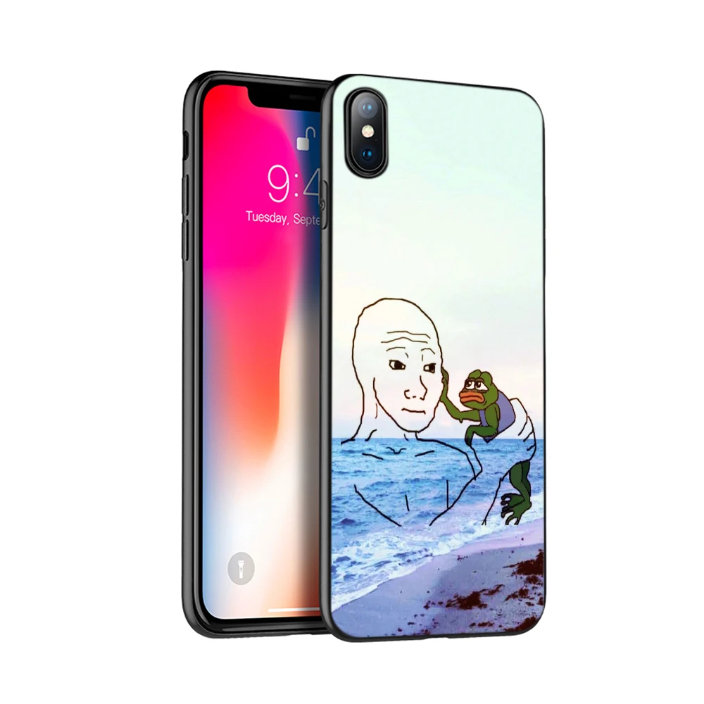 18383 Черный чехол ТПУ для iphone 5 5s se 6 6s 7 8 plus x 10 силиконовый чехол для iphone XR XS 11 pro MAX чехол Забавный лягушка мем животное - Цвет: 18383
