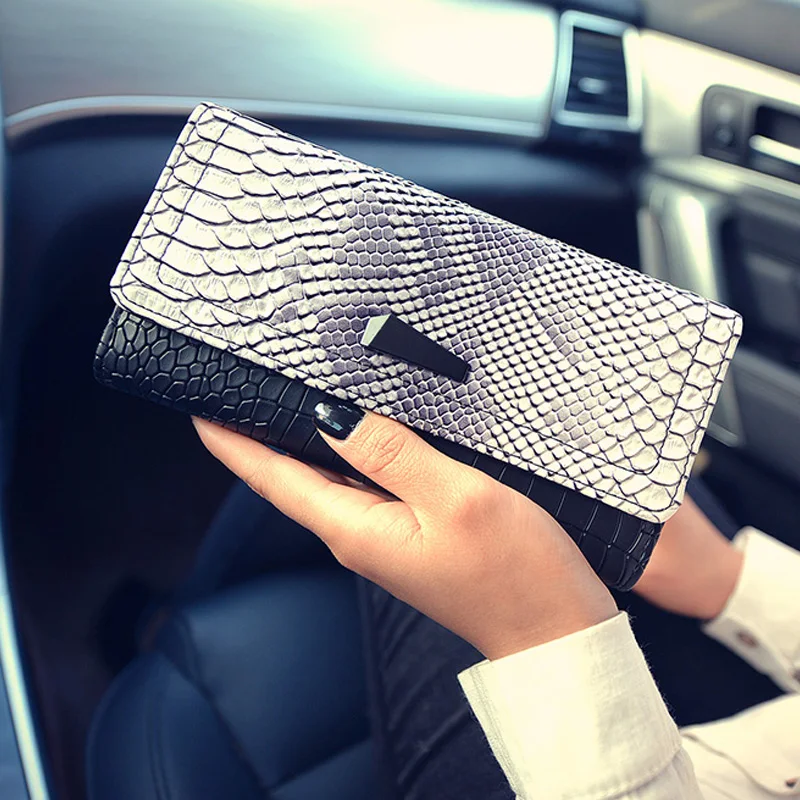 2018 змеевидный кожи Бумажник женщины женские держателей карт женский кошелек