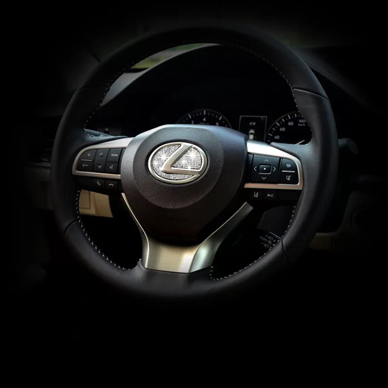 Аксессуары для автомобиля для Lexus es es200 es300 nx nx200, Автомобильный руль с логотипом, эмблема, цинковый сплав, украшенный стразами, декоративные наклейки