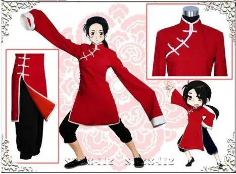 

Axis Powers Hetalia APH China Cosplay Costume Tang Suit top pants belt cos anime Hetalia