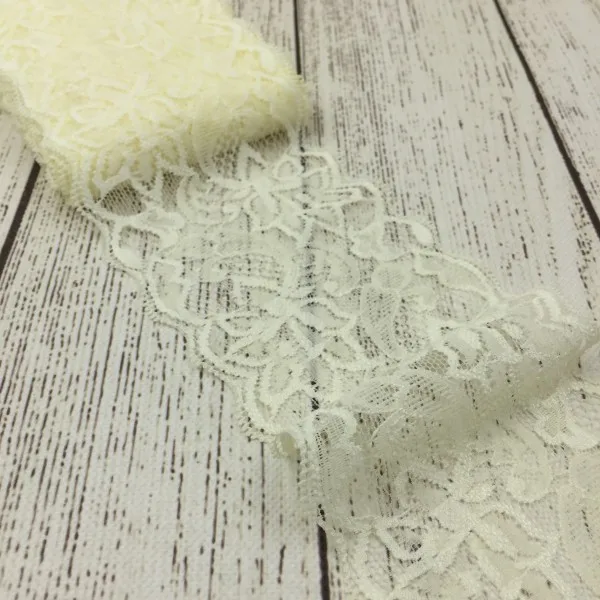 Retail 1pack=10yards CREAM 3" Lace Trim Ribbon By the Yard for Kids Headbands Elastic Lace Trim for Girls Hair Accessories