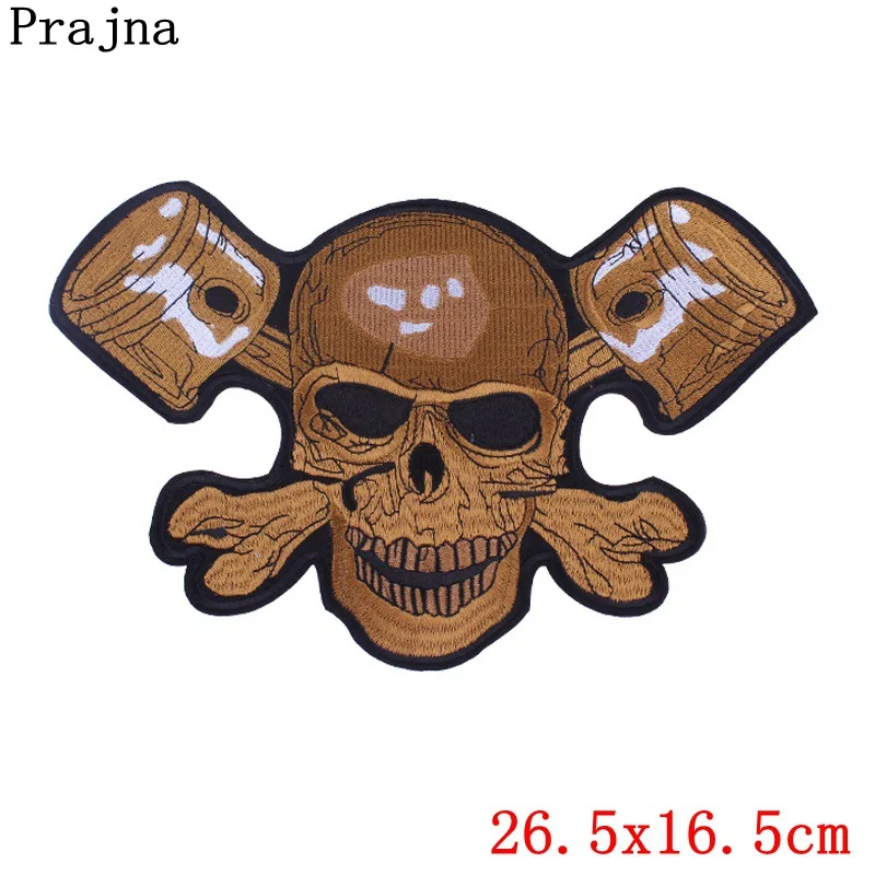 Мотоциклетная нашивка Prajna с большим черепом тактические вышитые нашивки