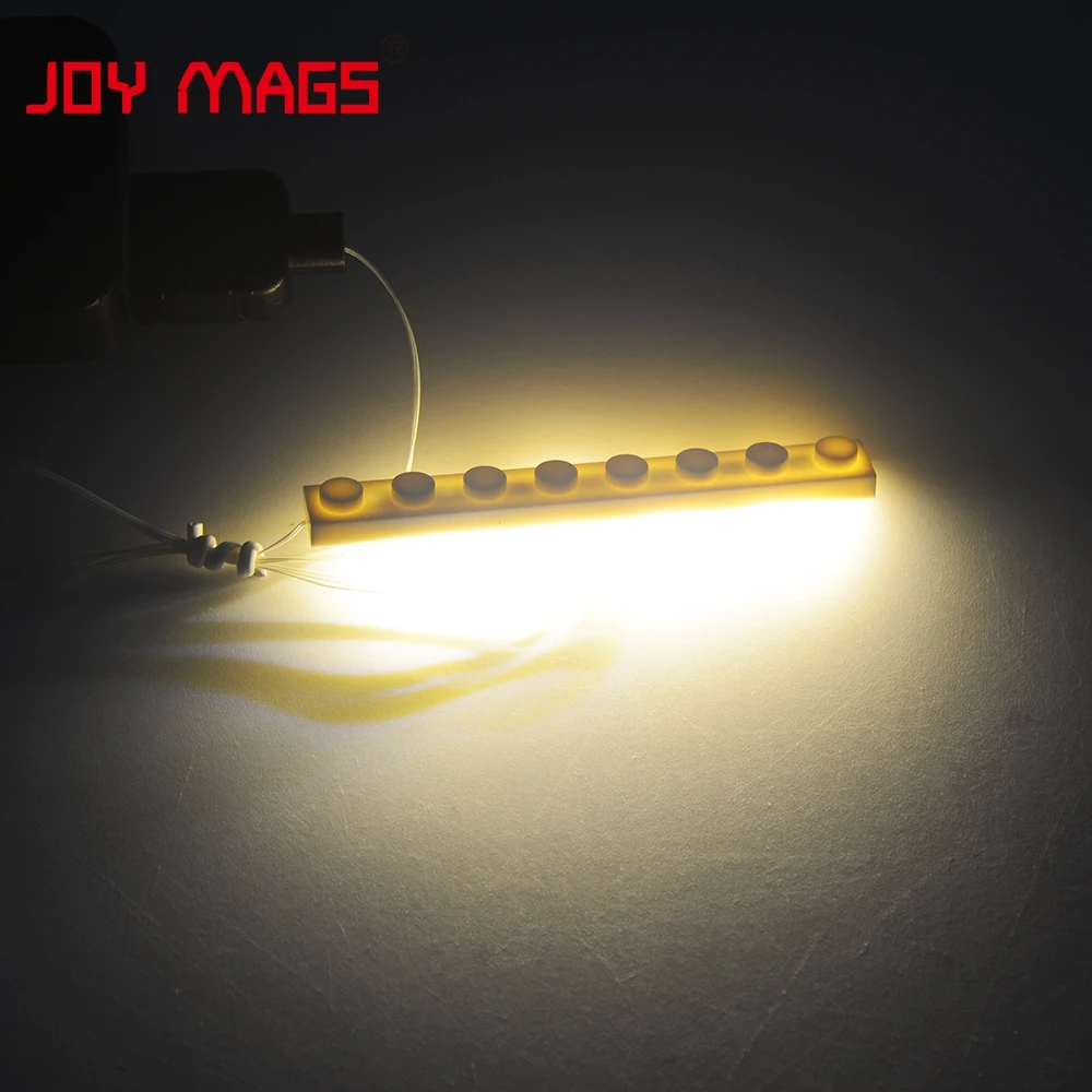 

JOY MAGS LED Light Kit 1Pcs 1x8 Plate Light Accessory Color With Cool White/Warm White/Yellow/Green/Red/Blue For Building Blocks