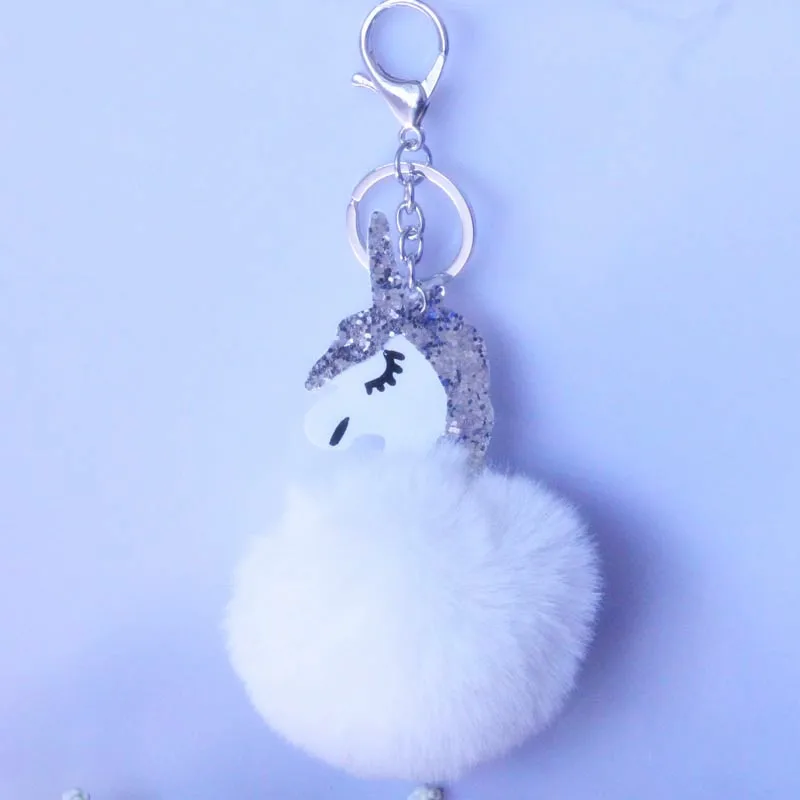 Фото 2017 Unicorn pompom Keychain Rabbit fur ball Fluffy licorne key chain Horse porte clef de fourrure Bag Car Keyring YSK18 Украшения и 2017 Unicorn pompom Keychain Rabbit fur ball Fluffy licorne key chain Horse porte clef de fourrure Bag Car Keyring YSK18 Украшения и