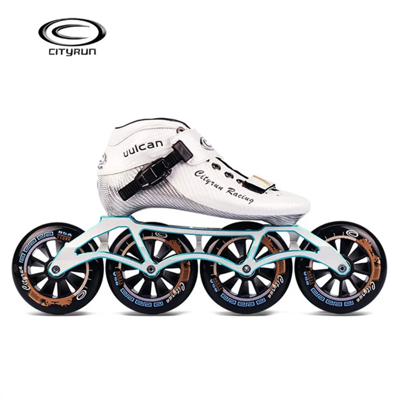 CTS CITYRUN профессиональные Скорость ботинок кататься на коньках 7000 CNC из алюминиевого сплава с Powerslide 4X110 мм 110 мм 100 мм 90 мм 85A для катания на роликовых коньках Основание колеса CT - Цвет: White