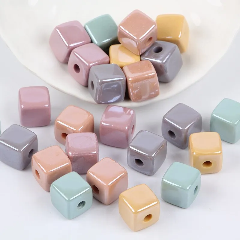 10 шт./упак. милые крем акриловые Квадратные бусины для шитья одежды ручной работы