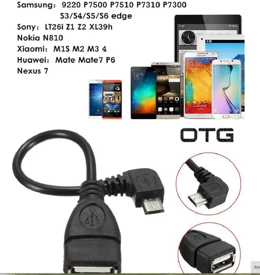 Удлинительный кабель адаптер с левым углом 90 градусов Micro Male на Usb 2 0 Female OTG|Кабели