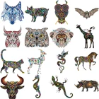 Нашивки для одежды с изображением тигра, волка, свиньи, небольших животных