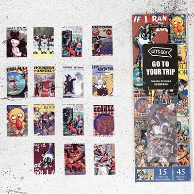 06 animal 45 шт./лот, винтажная мини-бумажная наклейка, украшение, сделай сам, аблум, дневник в стиле Скрапбукинг, наклейка, kawaii, канцелярские товары - Цвет: 06 animal