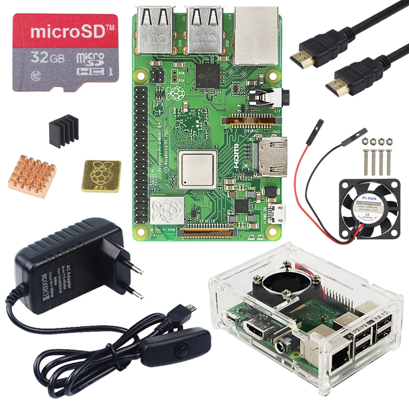 UK Raspberry Pi 3 Model B Plus комплект WiFi и Bluetooth с адаптером питания 3A акриловый чехол лучше, чем Raspberry Pi 3B