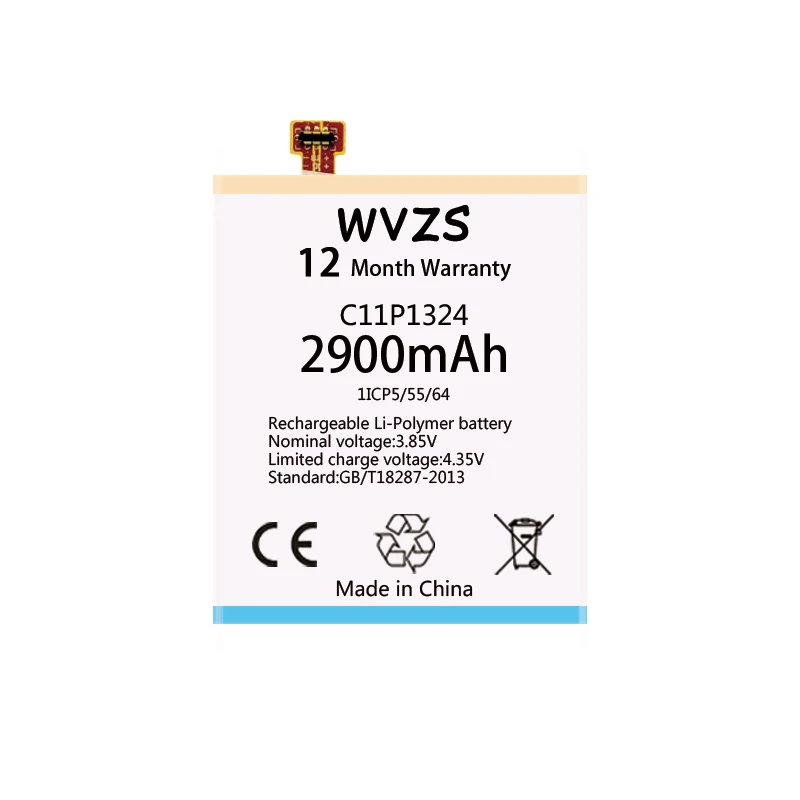 Wvzs 2900 мА/ч литий-ионный аккумулятор Батарея C11P1324 для Asus ZenFone 5 A500G Z5 A500 A500CG A501CG A500KL