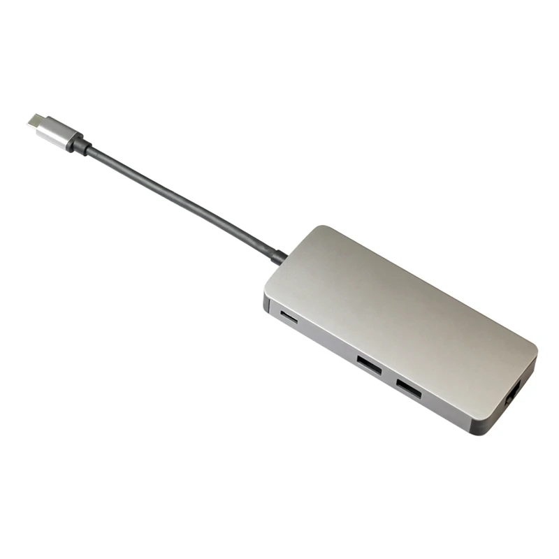 Видеоадаптер 8 в 1 Type C Hdmi Vga + Ethernet Lan Rj45 Usb 3 0 Sd Tf кардридер для Macbook Air Pro Для Imac на Tv