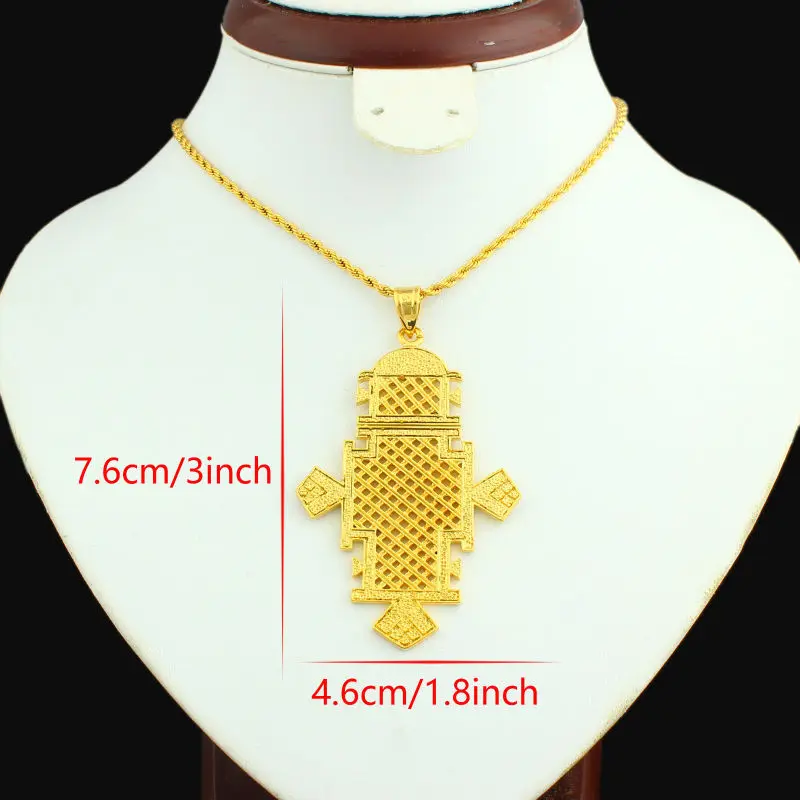 Новейшая цепочка с подвеской из эфиопского/суданского/эритрейского Креста 24 к