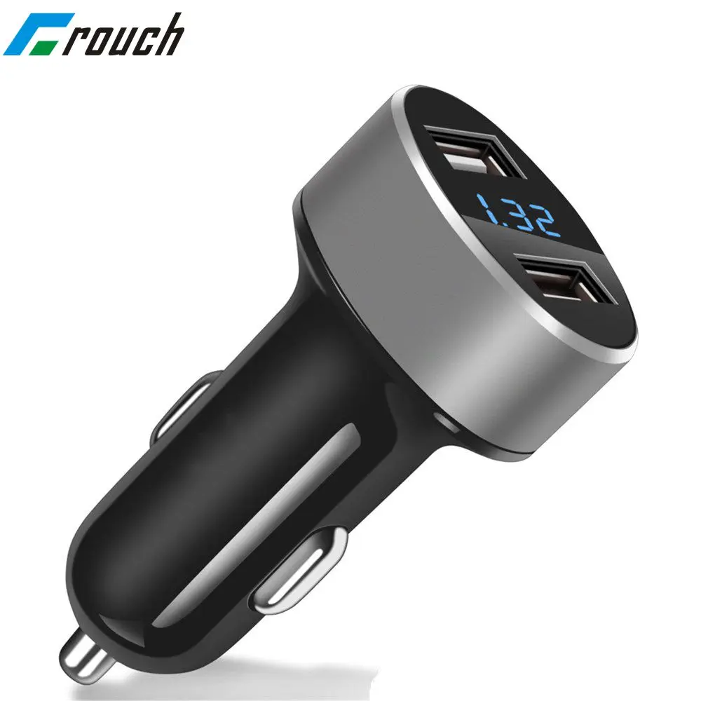5V 2.1A USB Автомобильное зарядное устройство с светодиодный экран Смарт автомобильное зарядное устройство адаптер для зарядки micro кабель для samsung Xiaomi автомобильное зарядное устройство для телефона