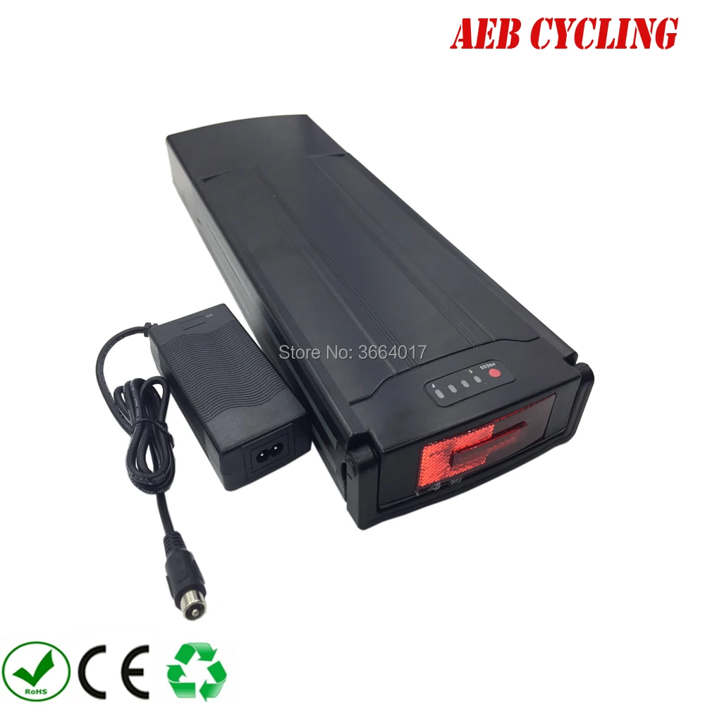 

Free shipping and taxes to EU US Lithium ion 36V 13Ah rear rack battery Li-ion electric bike battery with charger for city bike