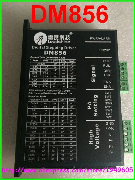 Leadshine NEMA34 шаговый двигатель и драйвер двухфазный DM856 + 86HS45D 4.5N. m/4.0A Новый с 4