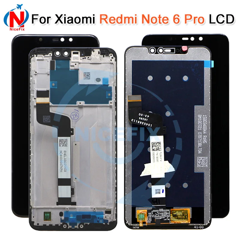 Фото For Xiaomi redmi note 6 Pro LCD Display Touch Screen Digitizer Assembly with frame 6.26'' Repair Parts Replacement | Мобильные