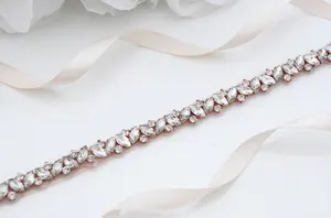 MissRDress стразы свадебный пояс серебряный бриллиантовый кристалл свадебный пояс для свадебного платья свадебное украшение JK863