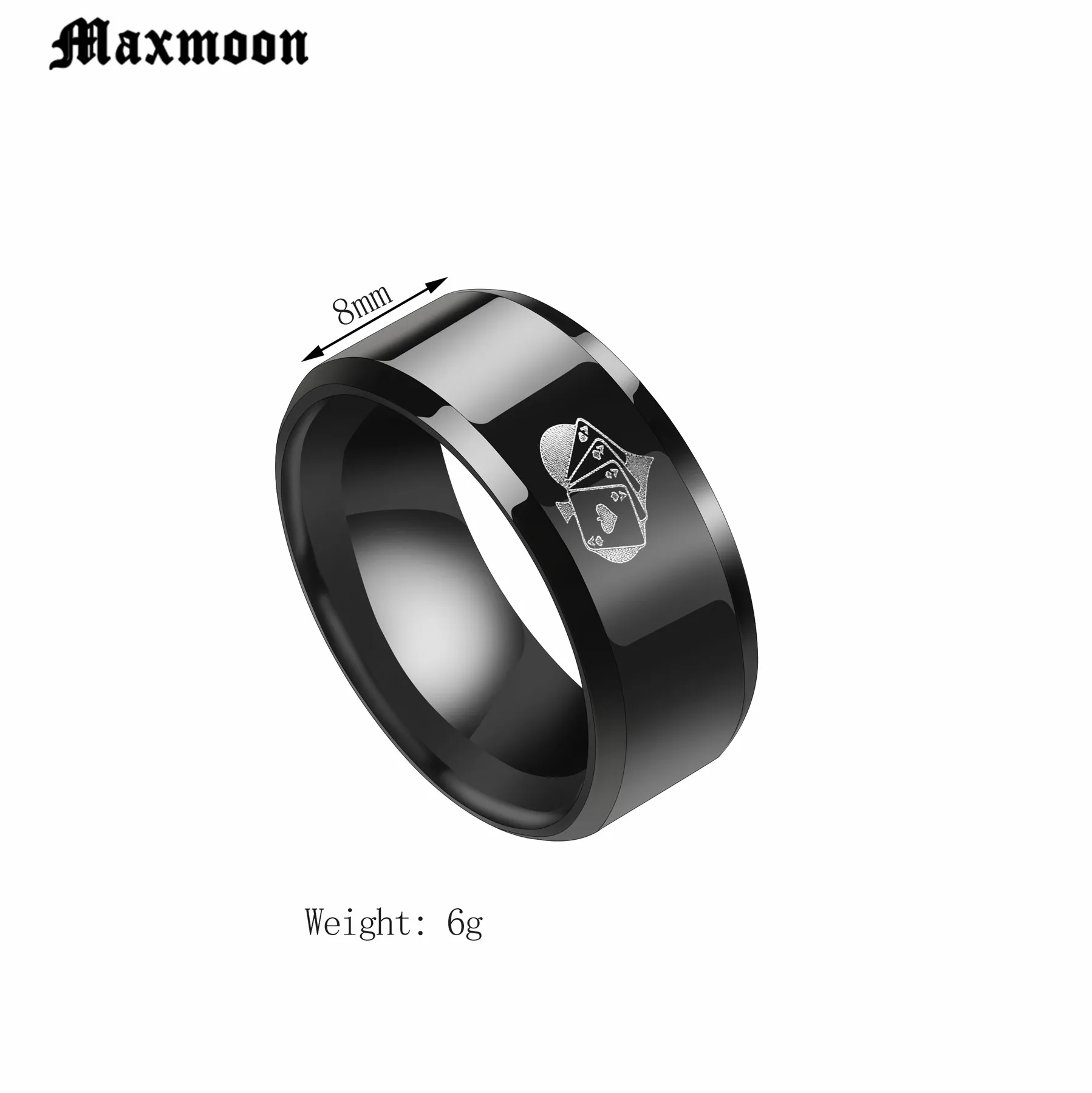Maxmoon Magician stainless steel ring poker rings 316 Titanium Rings fashion men and women Jewelry gifts | Украшения и аксессуары