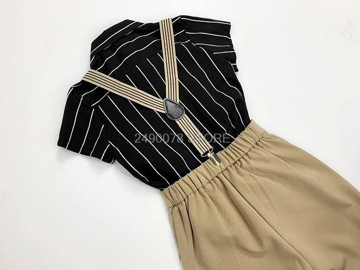 Комплект школьной формы для мальчиков и девочек рубашка на лямках брюки