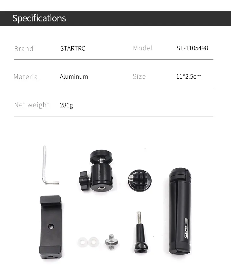 STARTRC OSMO Action Expansion Kit переносной штатив с держателем для телефона для DJI OSMO аксессуары для экшн-камеры