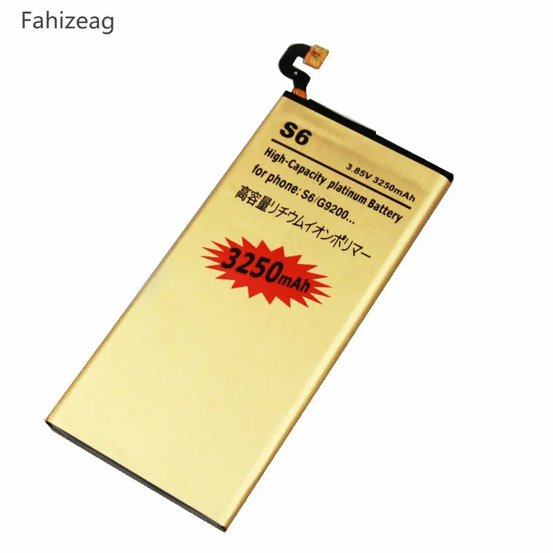 Fahizeag 1x3250 мАч EB BG920ABE Золотой Сменный аккумулятор для Samsung Galaxy S6 G9200 G920f G920i G920A G925S G920K