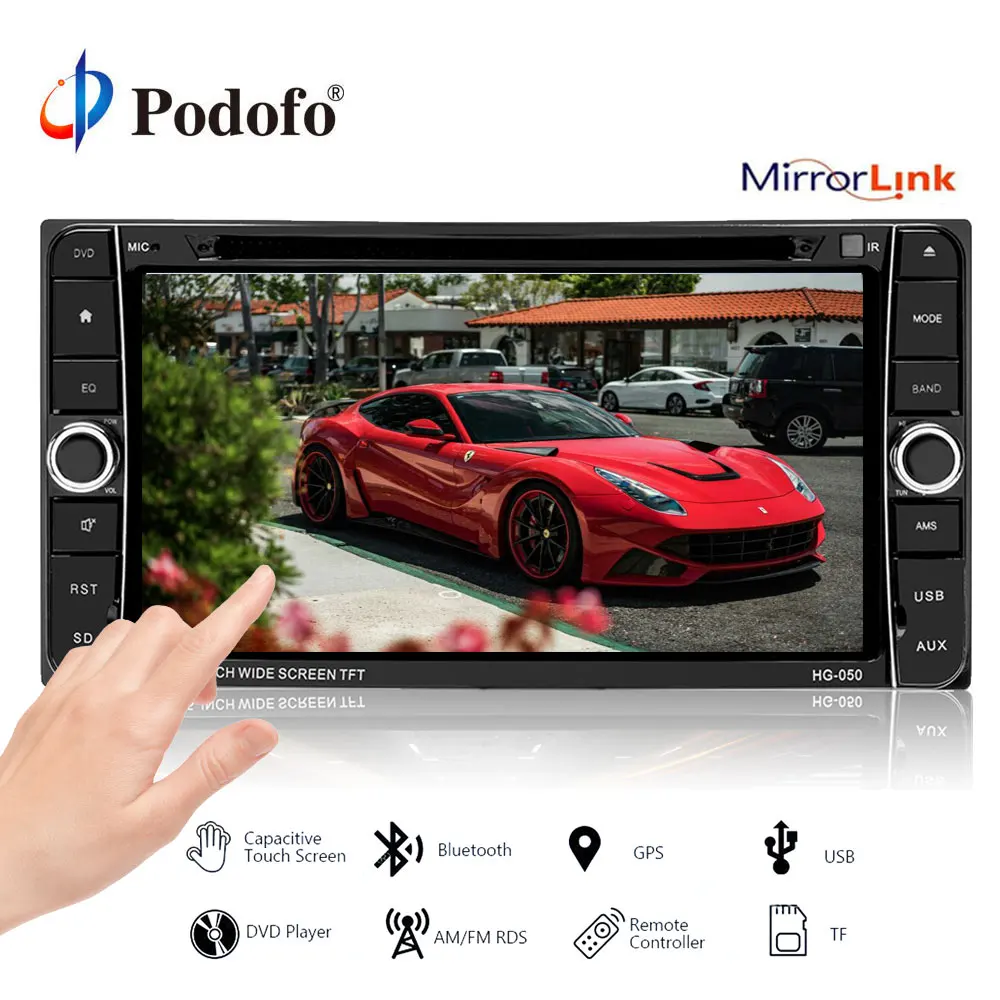 Podofo 2 din Android автомобильный Радио Мультимедийный Плеер DVD gps Авторадио 2din 7 &quotавто