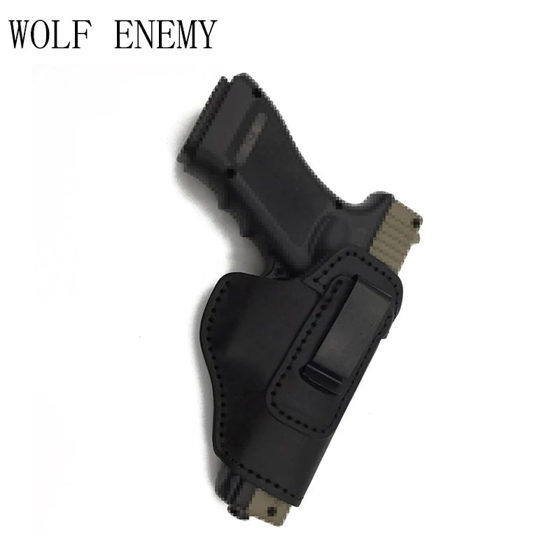 Кожаный кобура iwb для S & W M P Shield GLOCK 17 19 22 23 32 33/Спрингфилд XD XDS/Plus все похожие размеры
