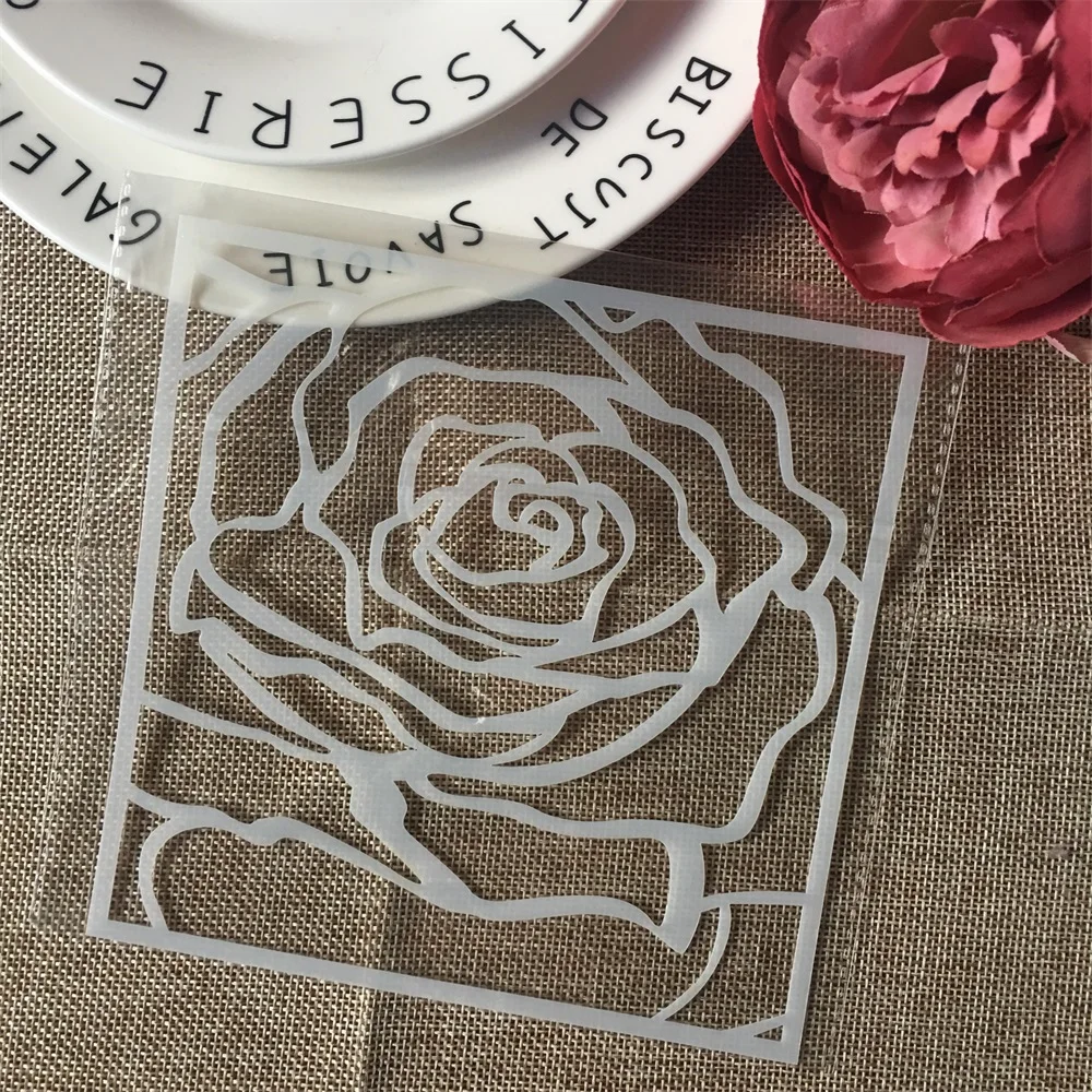 1 шт. 15 см большой цветок розы DIY слойные трафареты настенная живопись Скрапбукинг