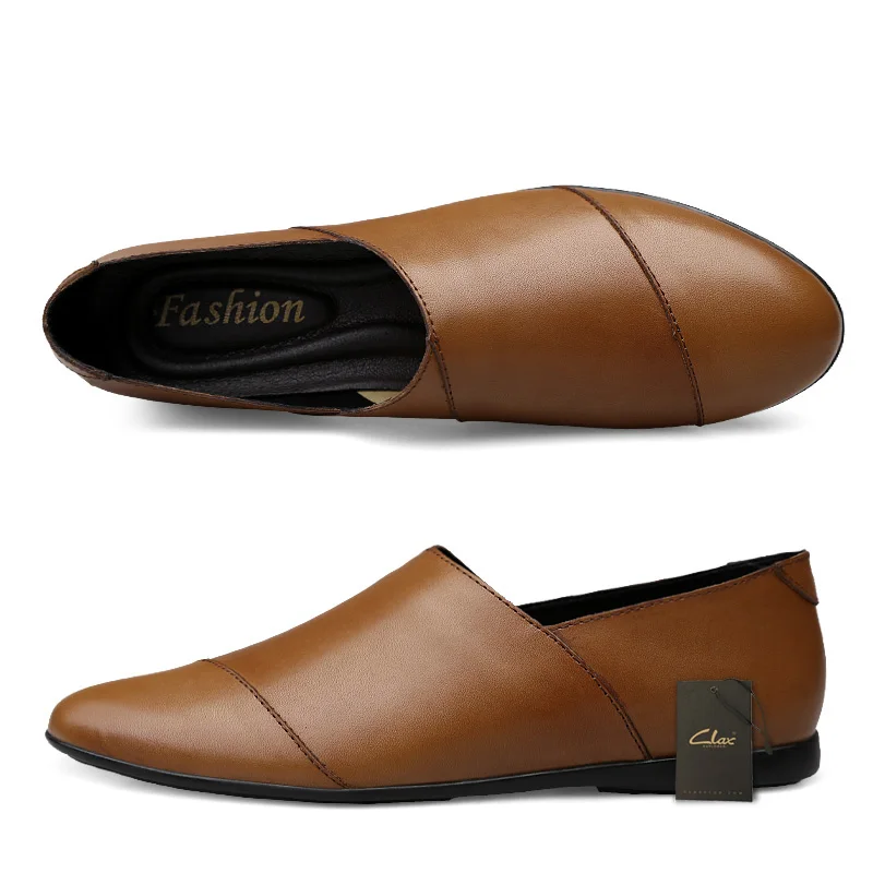 Men's Shoes Leather 2021 Summer Casual Shoe Male Loafers Genuine Mans Flats Moccasin Soft Breathable | Обувь