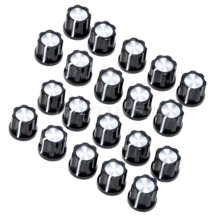 20 шт 6 мм ручка отверстия вала черный для электрической Джаз Замена баса.|jazz bass