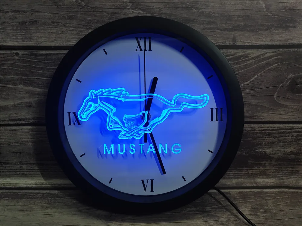 Светодиодные неосветодиодный настенные часы Ford Mustang APP RGB 5050 | Дом и сад
