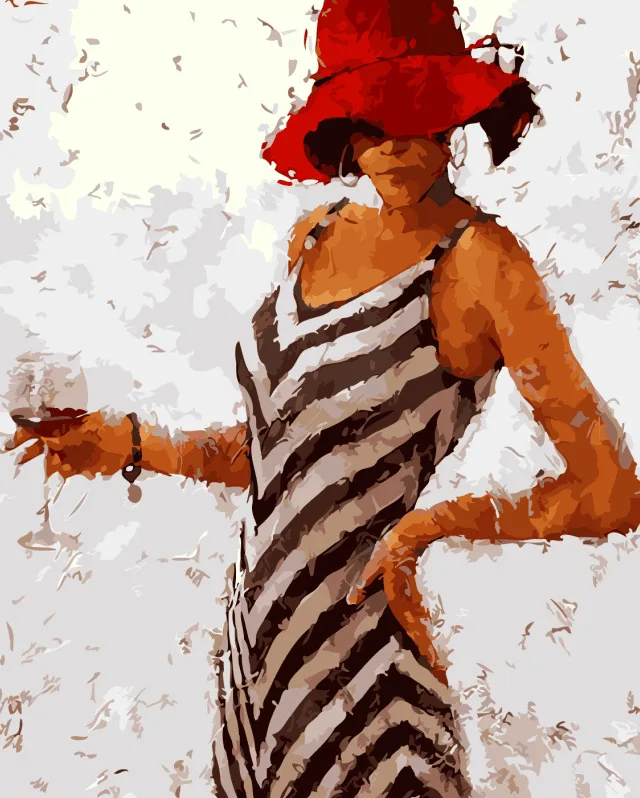 HOME Beauty wine tasting drawing picture paint on canvas diy digital oil painting by numbers home decoration craft gifts | Дом и сад